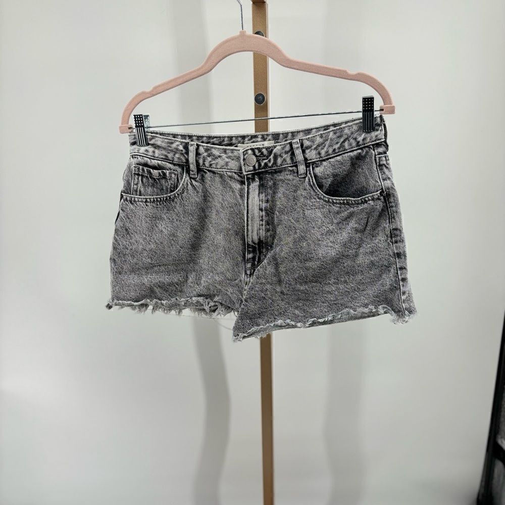 PacSun High Rise Festival Denim Shorts Size 30 Black Acid Wash